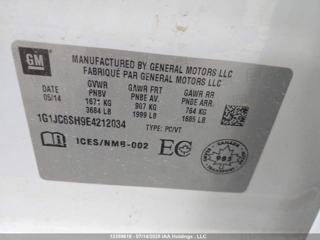 1G1JC6SH9E4212034 Chevrolet luw