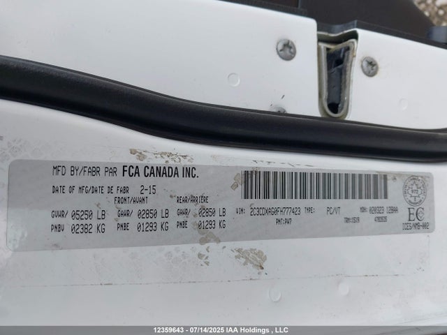 Dodge Charger 2015 2C3CDXAG0FH777423 Image 9