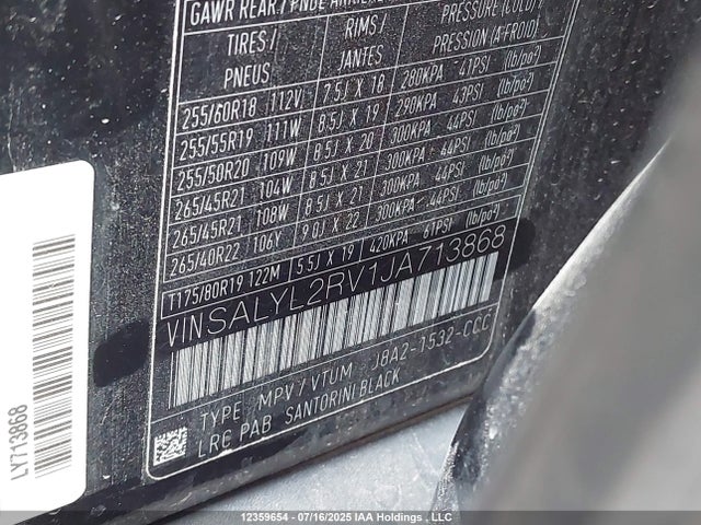 SALYL2RV1JA713868 Land Rover aj126