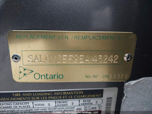 SALGV2EF9EA143242 Land Rover 2014