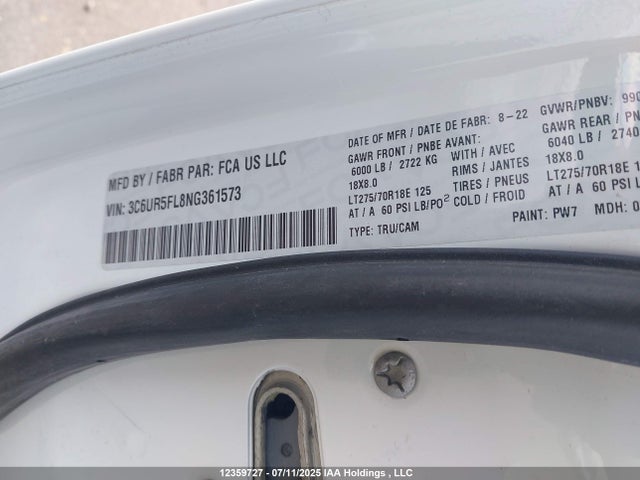 RAM 2022 2022 3C6UR5FL8NG361573 Image 9