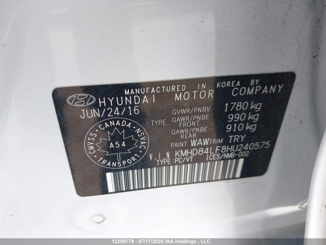 KMHD84LF8HU240575 Hyundai Elantra
