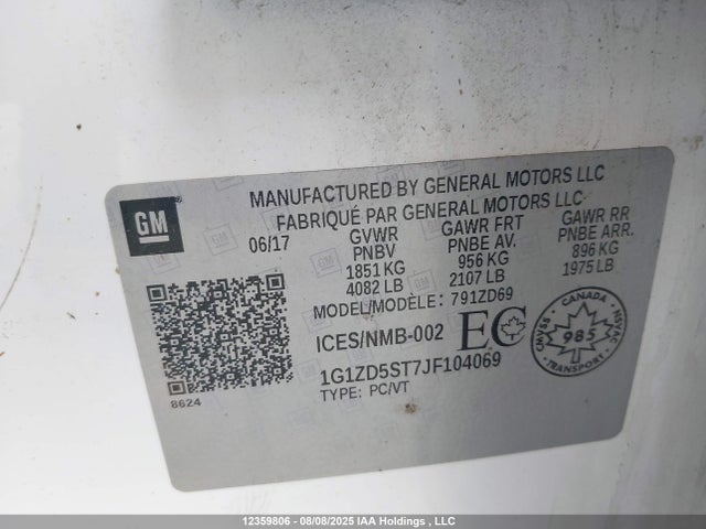 Chevrolet lfv - direct injection, variable valve timing, gen 1 2018 1G1ZD5ST7JF104069 Image 19