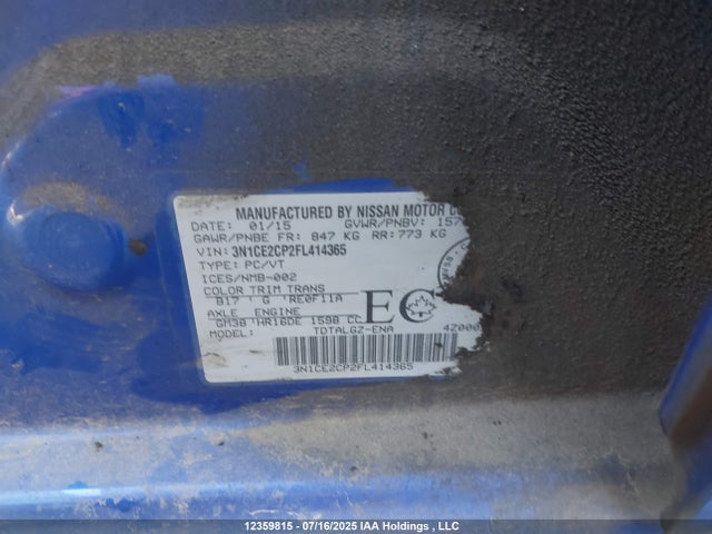 Nissan VERSA NOTE 2015 3N1CE2CP2FL414365 Image 18
