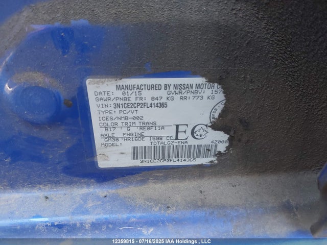 Nissan VERSA NOTE 2015 3N1CE2CP2FL414365 Image 9