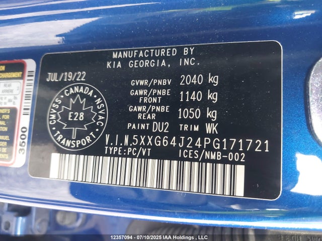 5XXG64J24PG171721 KIA t-gdi gamma ii