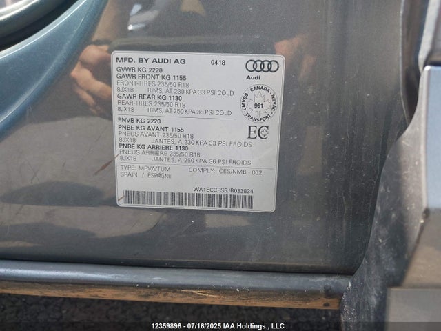 WA1ECCFS5JR033834 Audi Q3