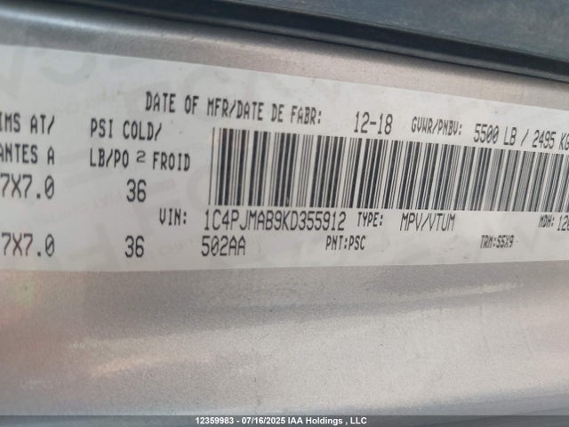 1C4PJMAB9KD355912 Jeep Cherokee