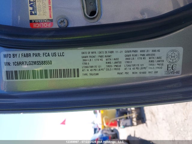 1C6RR7LG2MS588550 Dodge 1500
