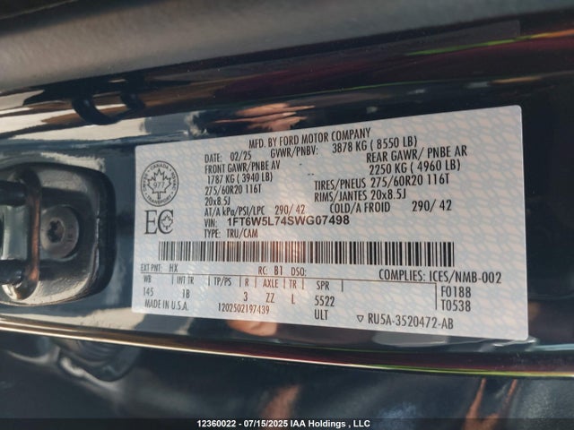 1FT6W5L74SWG07498 Ford F-150
