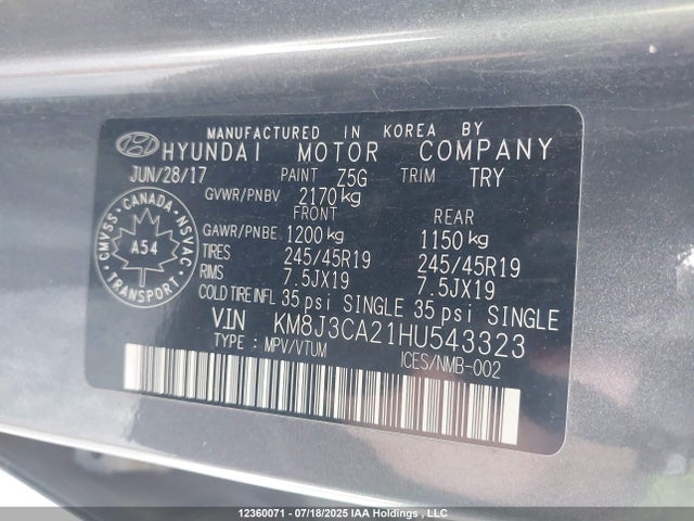KM8J3CA21HU543323 Hyundai t-gdi gamma