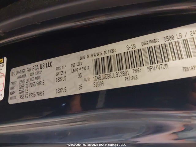1C4BJWEG6JL913991 Jeep WRANGLER JK