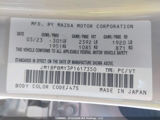 JM1BPBMY3P1617350 Mazda py