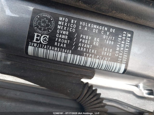 3VWJ17AT8HM619468 Volkswagen 1.8 tsi