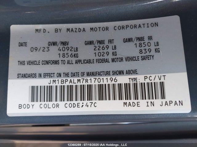 JM1BPALM7R1701196 Mazda pyukd