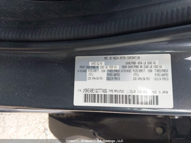 Mazda pe 2016 JM3KE4BE1G0777489 Image 9