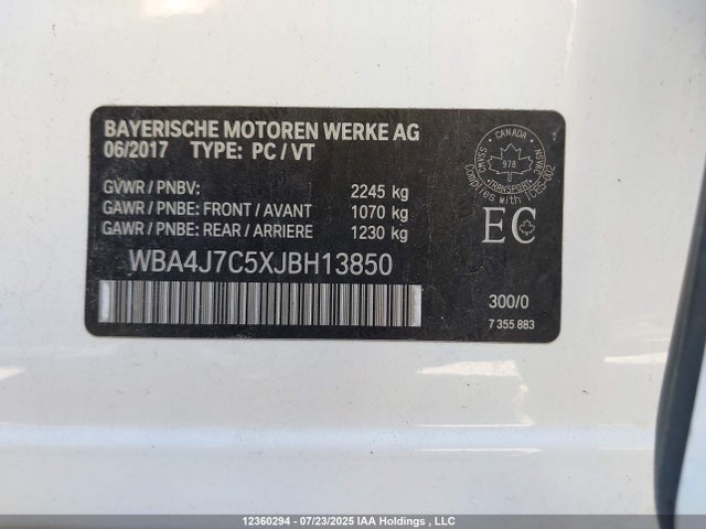 WBA4J7C5XJBH13850 BMW 440i Gran Coupe Xdrive
