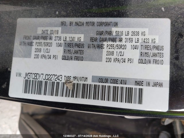 JM3TCBDY7J0227243 Mazda py turbo