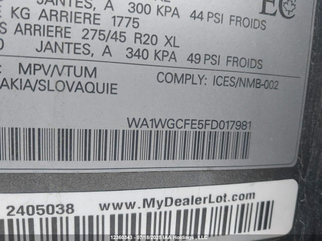 Audi Tdi 2015 WA1WGCFE5FD017981 Image 19