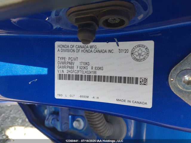 Honda k20c2 2020 2HGFC2F70LH024186 Image 17