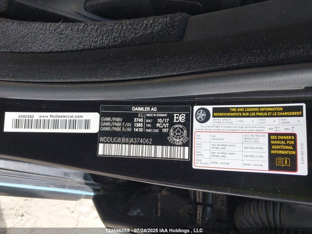 WDDUG8JB8JA374062 Mercedes-Benz m177