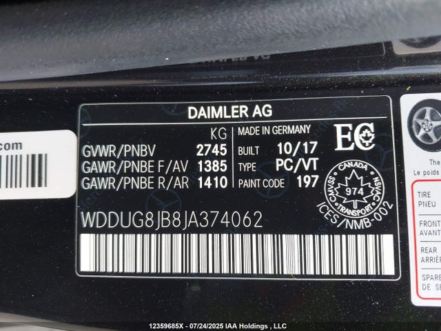 WDDUG8JB8JA374062 Mercedes-Benz m177