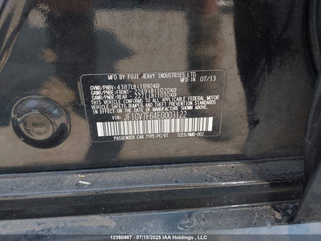 JF1GV7F64EG003122 Subaru 2014