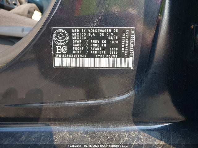 3VW1K7AJXFM347577 Volkswagen Jetta