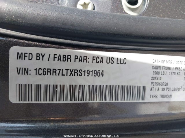1C6RR7LTXRS191964 RAM 2024