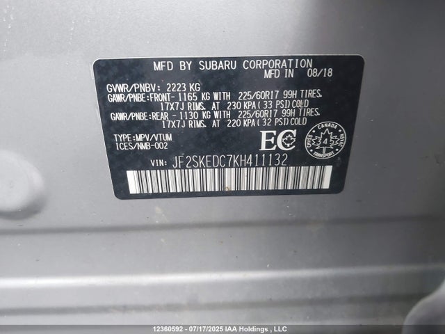 JF2SKEDC7KH411132 Subaru naturally aspirated c5