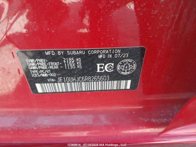 JF1GUHJC6R8265603 Subaru Impreza Rs 5-door