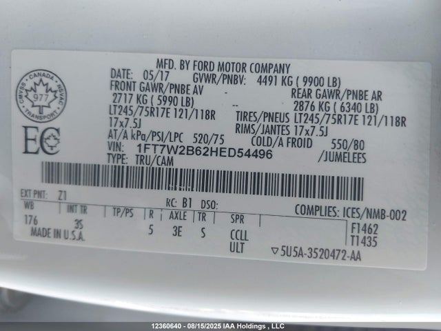 Ford F-250 2017 1FT7W2B62HED54496 Image 19
