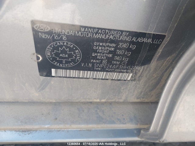 Hyundai Sonata 2017 5NPE24AF3HH527961 Image 16
