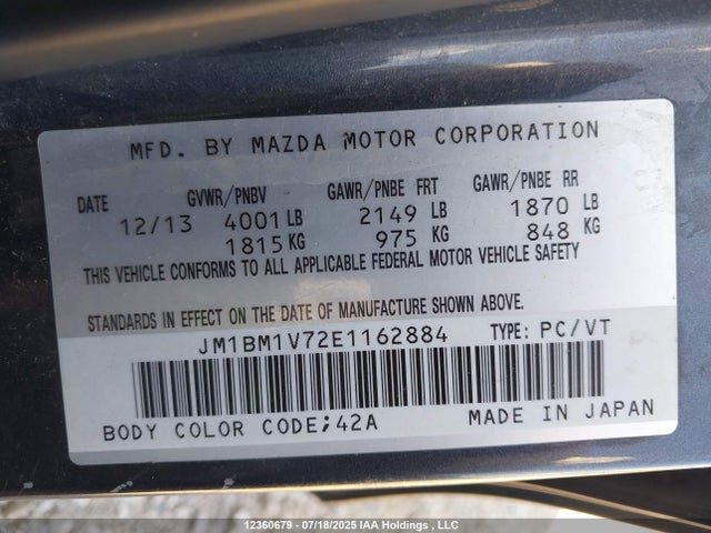 JM1BM1V72E1162884 Mazda pe