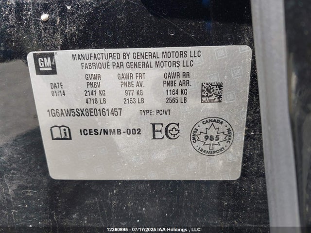 1G6AW5SX8E0161457 Cadillac ltg