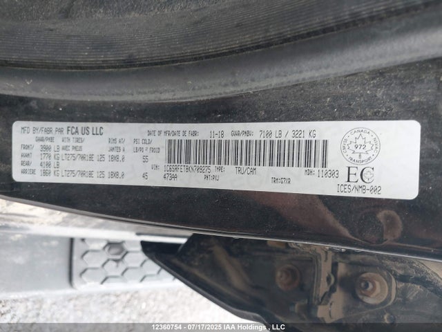 RAM 2019 2019 1C6SRFET8KN709275 Image 19