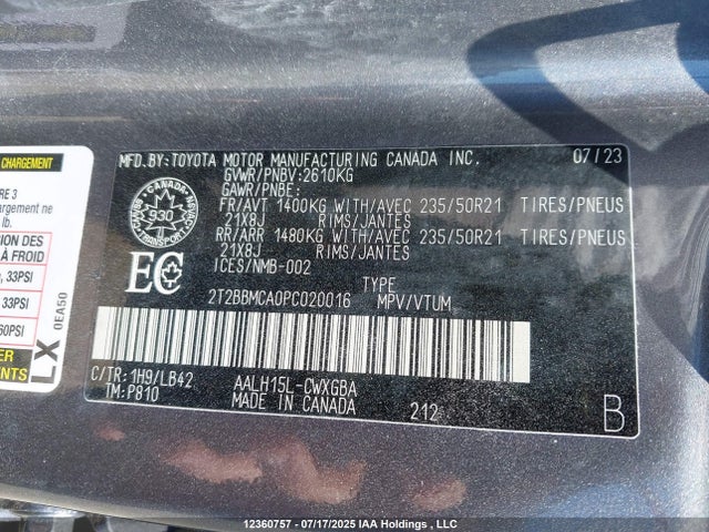 2T2BBMCA0PC020016 Lexus a25a-fxs, 5nm+4nm