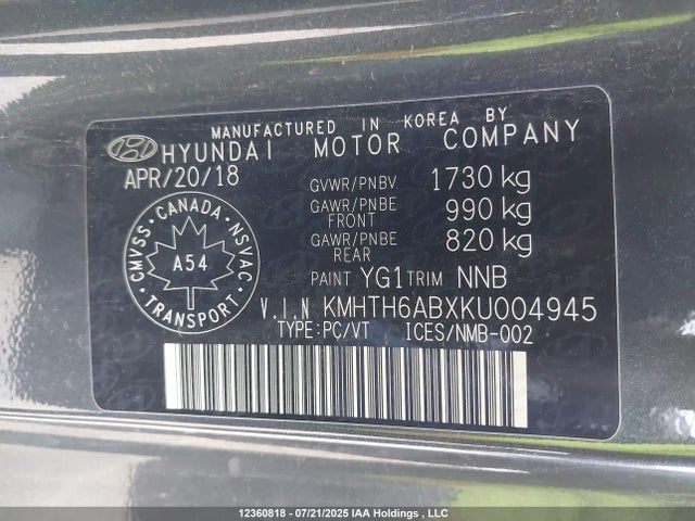 KMHTH6ABXKU004945 Hyundai t-gdi gamma
