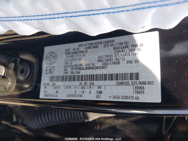1FTFW3L89RKD83367 Ford gtdi