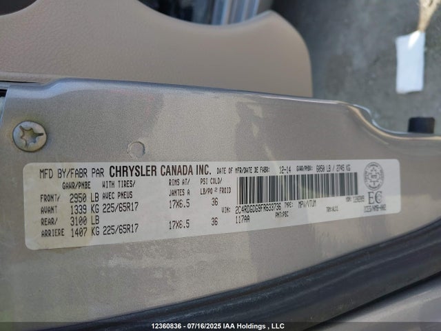 2C4RDGDG9FR633736 Dodge Grand Caravan