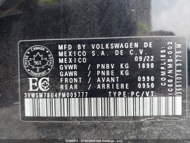 3VWSM7BU4PM009777 Volkswagen tsi