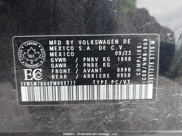 3VWSM7BU4PM009777 Volkswagen tsi