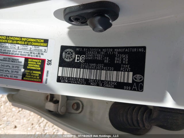 Toyota 2zr-fe 2017 2T1BURHE2HC795720 Image 19