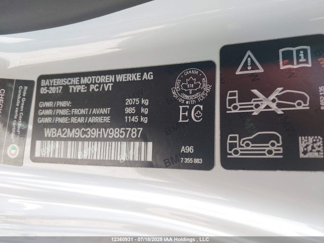 BMW 230I 2017 WBA2M9C39HV985787 Image 9