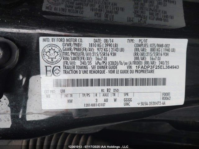 Ford 2014 2014 1FADP3F25EL384943 Image 18