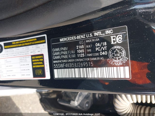 55SWF4KB5JU269515 Mercedes-Benz m274