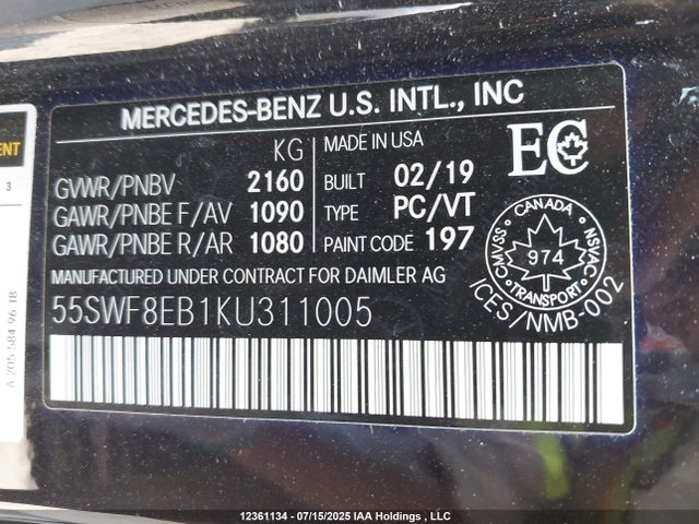 55SWF8EB1KU311005 Mercedes-Benz m264
