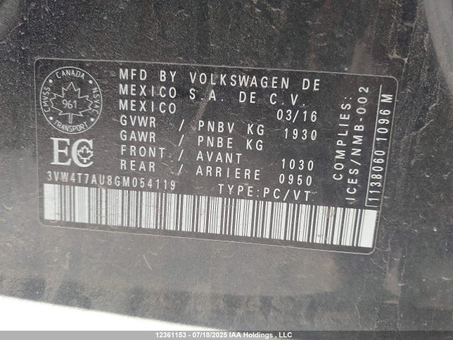3VW4T7AU8GM054119 Volkswagen Golf GTI
