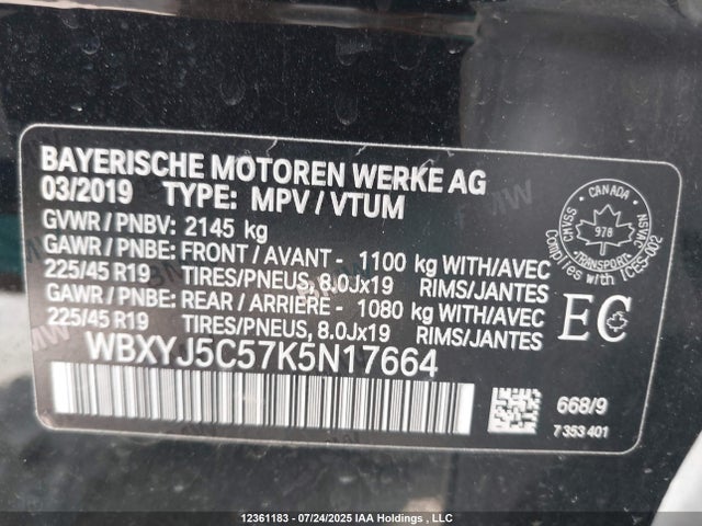 WBXYJ5C57K5N17664 BMW X2