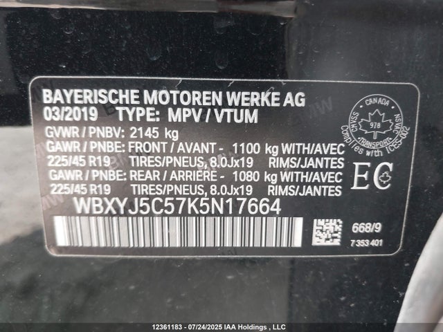 WBXYJ5C57K5N17664 BMW X2